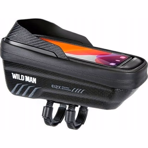 WILDMAN ceļojumu soma velosipēda rāmim ar rāvējslēdzēju, 1L (4 "- 7"), E12X, melna