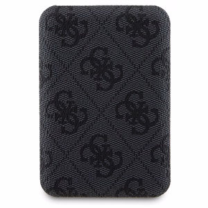 Guess 4G Metal Logo viedtālruņa apvalks komplekts iPhone 14 Pro Max + 5000mAh Magnētiskā portatīvais lādētājs - melna