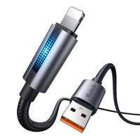 Mcdodo CA-5660 USB-A uz Lightning kabelis ar mirgojošu gaismu 1.2m (melns)