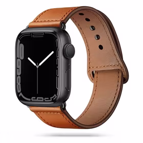 TECH-PROTECT LEATHERFIT APPLE WATCH 4 / 5 / 6 / 7 / 8 / 9 / SE / ULTRA 1 / 2 (42 / 44 / 45 / 49 MM) BRŪNS
