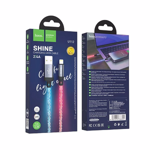 Kabelis USB A uz Lightning Hoco 2,4A 1 m U112 pelēks