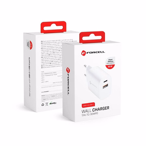 FORCELL F-ENERGY TFK-TC-30WPD ceļojuma lādētājs Type C + USB A PD QC4.0 3A 30W balts