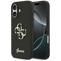Guess Fixed Glitter Big 4G viedtālruņa apvalks iPhone 17 - melns