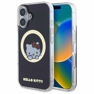 Hello Kitty IML Saldā kaķenīte magnētiskais iPhone 16 viedtālruņa apvalks - melns