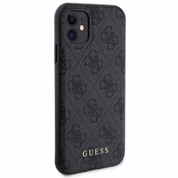 Guess 4G Metal Logo viedtālruņa apvalks komplekts iPhone 11 + 5000mAh Magnētiskā portatīvais lādētājs - melna