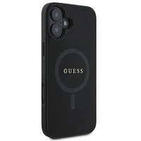 Viedtālruņa apvalks Guess Saffiano Klasiskais Logotips MagSafe iPhone 16 Plus - melns