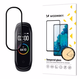 Wozinsky plēve ar pilnu līmējumu, pilns pārklājums, ar rāmi draudzīga Xiaomi Mi Band 6 / Mi Band 5, melna