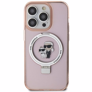 Karl Lagerfeld KLHMP15XHMRSKCP iPhone 15 Pro Max 6.7" rozā ar statīvu Viedtālruņa apvalks Karl&Choupette MagSafe
