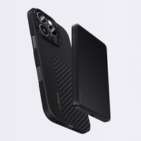 Benks Montage magnētiskais Armor Air Kevlar viedtālruņa apvalks ar PC rāmi 600D+1500D (M064) Iphone 16 Plus melns