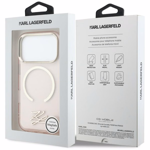 Karl Lagerfeld IML KL Script Logo MagSafe Maciņš for iPhone 17 Pro Max - rozā