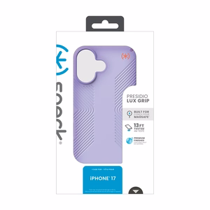 Speck Presidio Lux Grip MagSafe vāciņš ierīcei iPhone 17, “Purple Fade / Magic Purple / New Poppy” krāsā