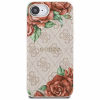 Guess 4G Flowers Print magnētiskais viedtālruņa apvalks iPhone 16e - rozā