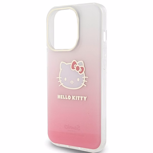 Hello Kitty IML Gradient Electrop Kitty Head viedtālruņa apvalks iPhone 15 Pro - rozā