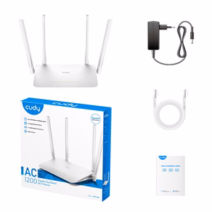 Cudy WR1300 bezvadu maršrutētājs Gigabit Ethernet divjoslu (2.4 GHz / 5 GHz) balts