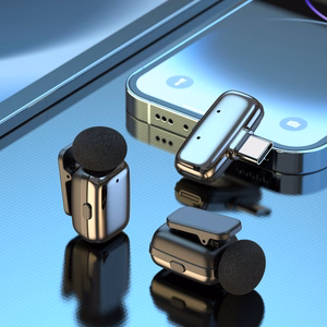 Blavec Lavalier mikrofoni x 2 MK-03 ClipGo Type C (LMMK03-S) sudrabs