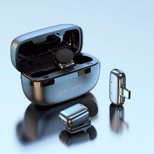 Blavec Lavalier mikrofoni x 2 MK-03 ClipGo Type C (LMMK03-S) sudrabs