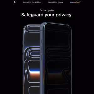Spigen Glas.tR EZ Fit Privacy Закалённое стекло для iPhone 16 Pro / 17 / 17 Pro - 2 шт.