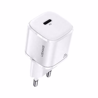 USAMS Tīkla lādētājs 1xUSB-C T36 mini 20W(only head) PD3.0 Fast Charging balts/white CC124TC02 (US-CC124)