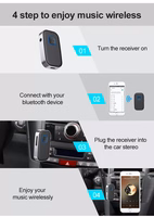 AUX Bluetooth brīvroku austiņu uztvērējs Reach BR-1 melns