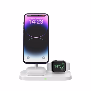 Tech-Protect QI15W-A22 MagSafe indukcijas lādētājs ar 3in1 MagSafe statīvu viedtālrunim / Apple Watch / AirPods - balts