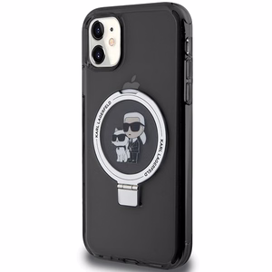 Karl Lagerfeld Ring Stand Karl&Choupette MagSafe чехол для iPhone 11 / Xr - чёрный