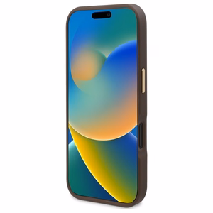 Guess 4G Logotipa plāksne Magnētiskais viedtālruņa apvalks iPhone 16 Plus - brūns