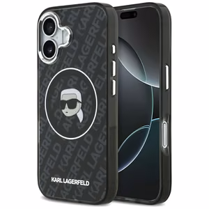 Karl Lagerfeld IML Karl Galvas Logotips Magnētiskais viedtālruņa apvalks iPhone 17 - Melns