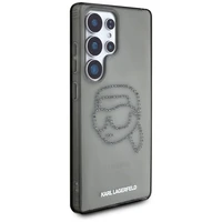 Karl Lagerfeld viedtālruņa apvalks ar rhinestones Karl Head logotipu Samsung Galaxy S25 Ultra melns