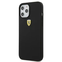 Ferrari FESSIHCP12LBK iPhone 12 Pro Max 6.7" melns/melns cietais apvalks On Track Silicone