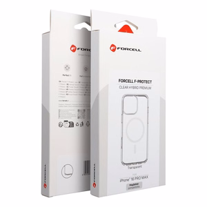 Maciņš priekš iPhone 16 PRO MAX Forcell F-Protect Clear Hybrid Premium saderīgs ar Magsafe caurspīdīgs