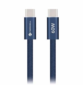 Kabelis USB C uz USB C Forcell F-Energy QC4.0 PD 3A 60W Cafule Color 1,2 m ACYH23 tumši zils
