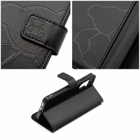 MEZZO grāmatas tipa viedtālruņa apvalks XIAOMI Redmi Note 14 4G (GLOBAL - 164,84mm x 78,15mm x 8,16mm) ar lācīti, melns