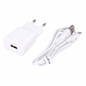 Maxlife MXTC-01 lādētājs 1x USB 1A balts + microUSB kabelis