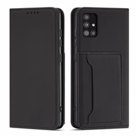 Magnētiskais karšu apvalks Xiaomi Redmi Note 11 maciņš karšu turētājs melns