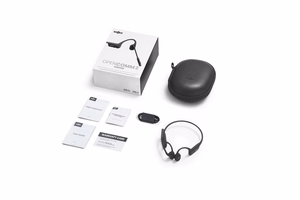 SHOKZ OpenComm2 2025 bezvadu Bluetooth kaulu vadīšanas austiņas videokonferencēm ar USB-C uzlādes portu, trokšņu slāpēšanas mikrofonu, melnas