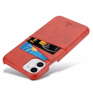Crong Neat Cover vāciņš ierīcei iPhone 11 Pro, ar karšu kabatiņām, sarkans