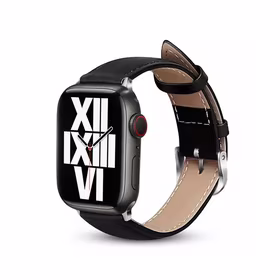 Crong Noble Band - Genuine Leather siksniņa Apple Watch 44/45/46/49 mm (melns Noir)