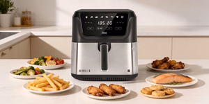 TEESA DIGITAL AIR FRYER XXL karstā gaisa friteris, 8 l, 1700 W, liels trauks, programmas, siltuma uzturēšana