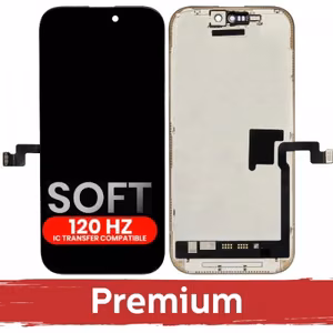 LCD displejs saderīgs ar iPhone 16 Pro melns (SOFT OLED / Stable 120Hz / Premium) noņemams IC