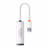 Baseus adapteris Lite Series - USB uz RJ45 - 1000 Mbps (WKQX000102) balts