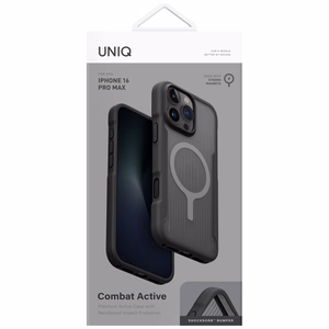 Uniq Combat Active Magclick viedtālruņa lādēšanas apvalks iPhone 16 Pro Max - melns