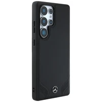 Mercedes Ādas Izliekuma šuves apvalks Samsung Galaxy S25 Ultra - melns