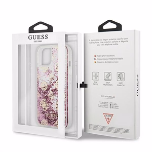 Guess GUHCP13SLGPEPI iPhone 13 mini 5.4" rozā/rozā cietais apvalks Peony Liquid Glitter