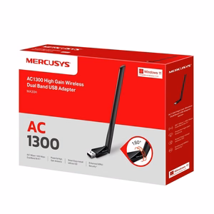 Bezvadu USB tīkla karte MERCUSYS MA30H AC1300 divjoslu melna