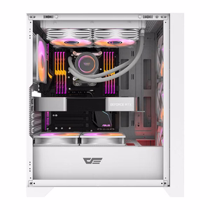 Darkflash DRX70 MESH datora korpuss (balts) + 4 RGB ventilatori