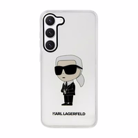 Karl Lagerfeld KLHCS23SHNIKTCT S23 S911 caurspīdīgs cietais viedtālruņa apvalks Ikonik Karl Lagerfeld