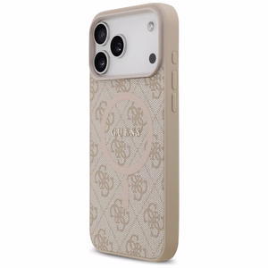 Guess 4G Ring Classic Logo MagSafe Чехол для iPhone 17 Pro Max - розовый