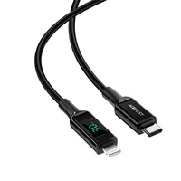 Acefast kabelis MFI USB Type C - Lightning 1.2m, 30W, 3A melns (C6-01 melns)