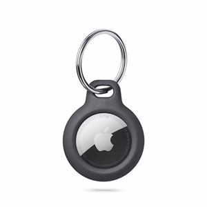 Tech-Protect Rough apvalks Apple AirTag ar gredzenu - melns