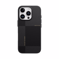 Rock Īpaši plāns Aramīda šķiedras Kevlar 600D viedtālruņa apvalks Iphone 16 Pro Max melns